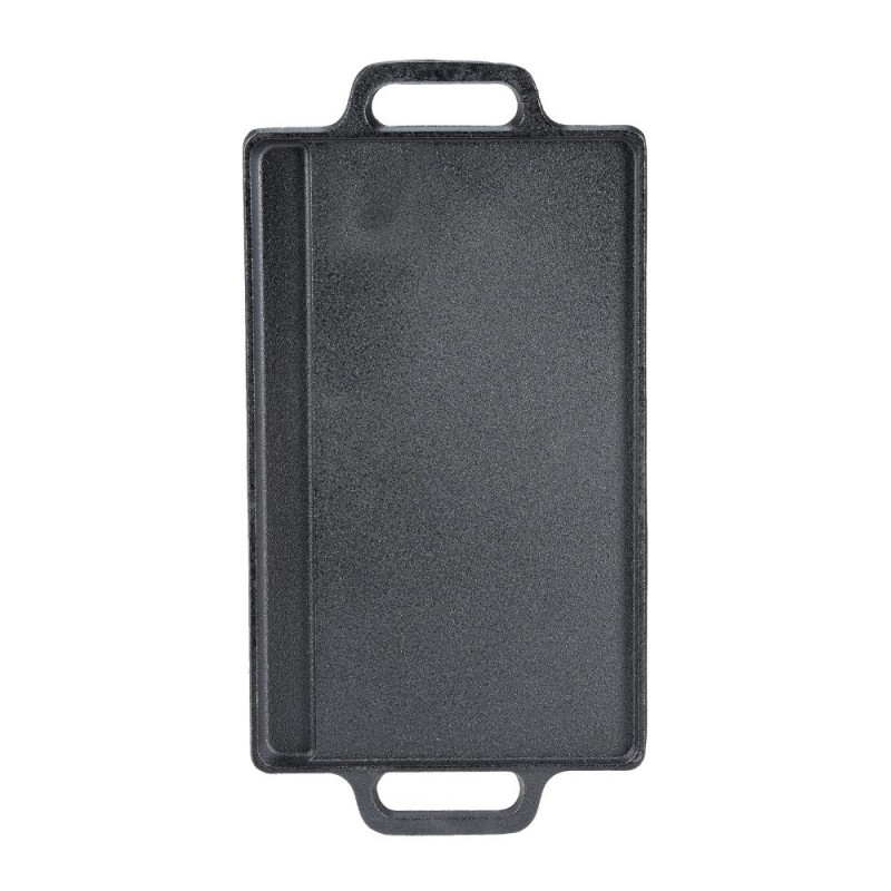 Dobbeltsidet støbejernsgrillplade, 33x20 cm |  |  |