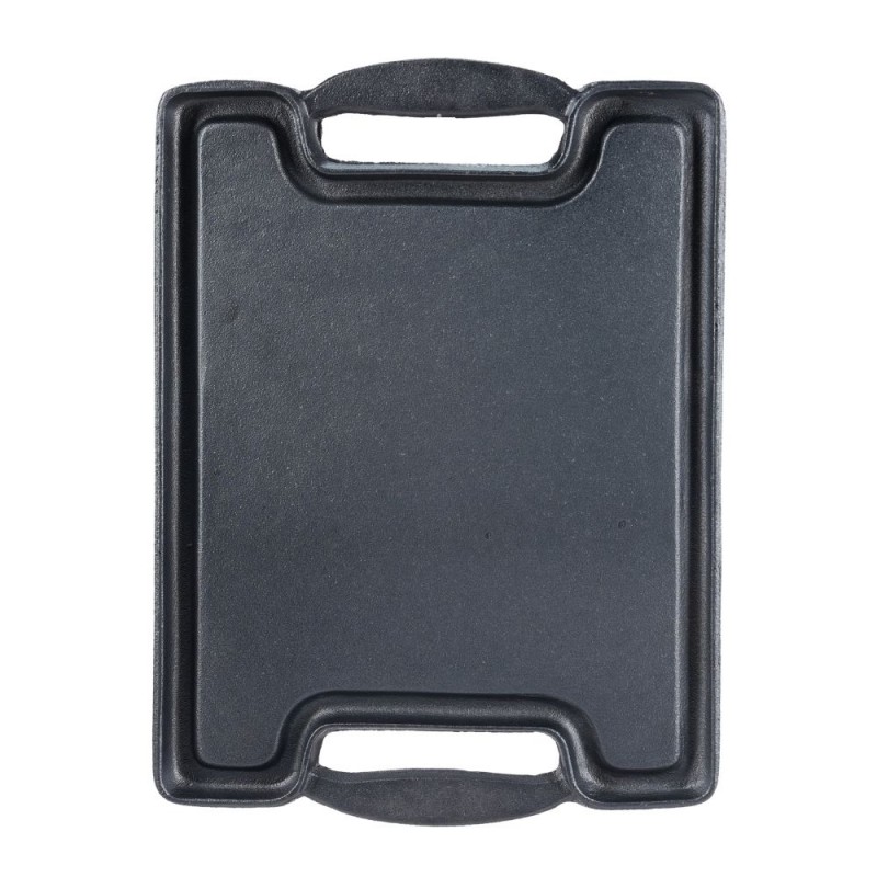 Dobbeltsidet støbejernsgrillplade, 36x25 cm | Støbejernsplade |  |