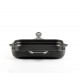 Emaljeret støbejernspande til grill Hosse, Black Onyx, 28x28cm | Støbejernspande til grill | Støbejernspande |