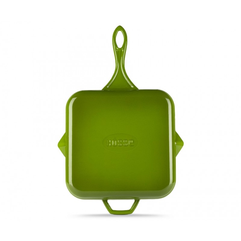 Emaljeret støbejernspande til grill Hosse, Bamboo, 28x28cm | Støbejernspande til grill | Støbejernspande |