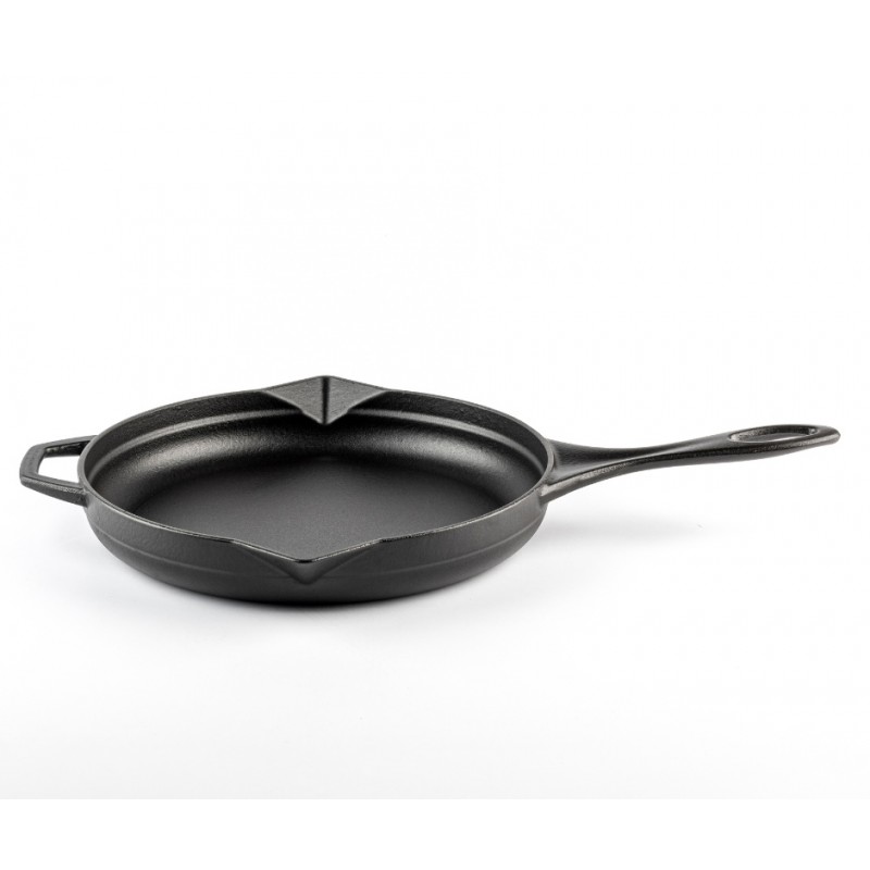 Emaljeret støbejernspande Hosse, Black Onyx, Ф24cm | Flad støbejernspande | Støbejernspande |