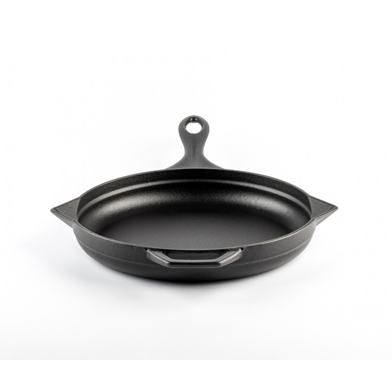 Emaljeret støbejernspande Hosse, Black Onyx, Ф24cm | Flad støbejernspande | Støbejernspande |