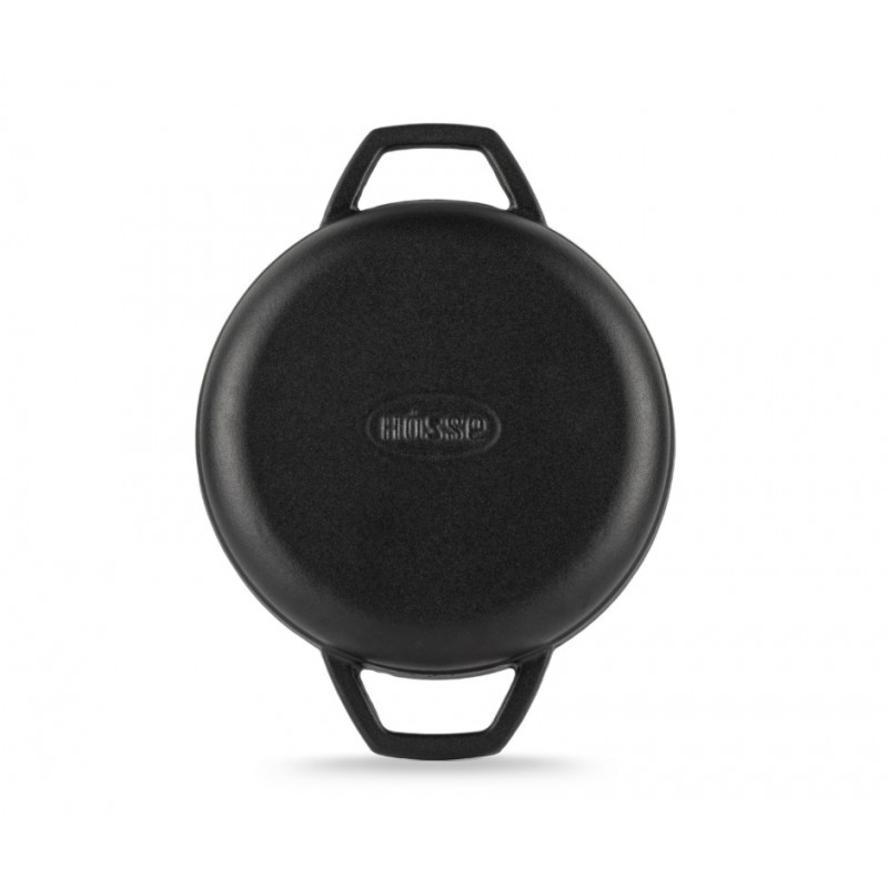 Emaljeret støbejernspande med to håndtag Hosse, Black Onyx, Ф19cm | Flad støbejernspande | Støbejernspande |