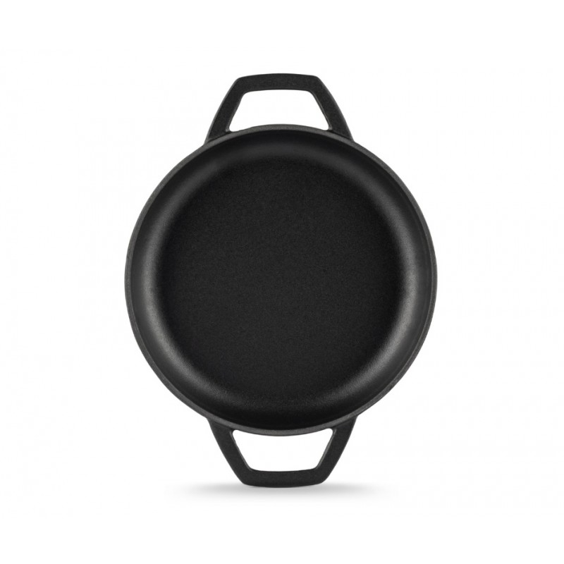 Emaljeret støbejernspande med to håndtag Hosse, Black Onyx, Ф19cm | Flad støbejernspande | Støbejernspande |