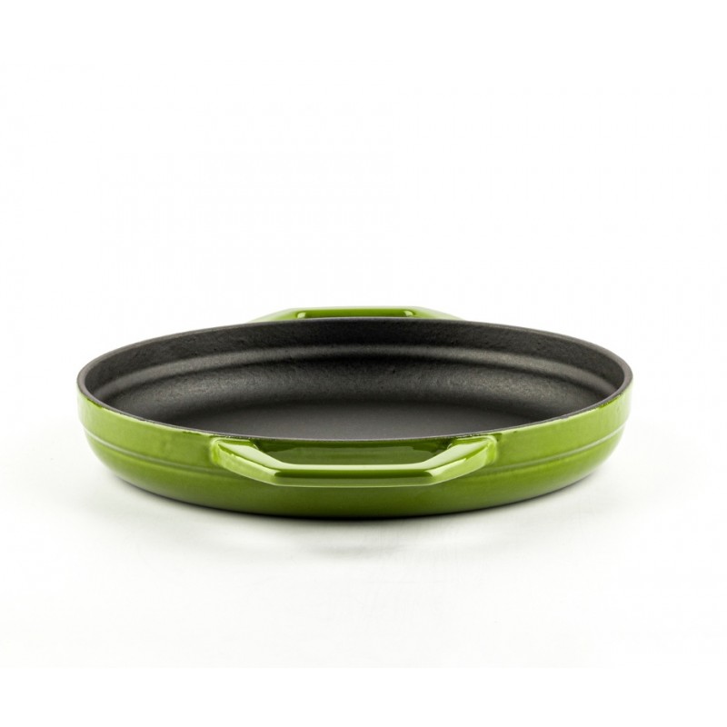 Emaljeret støbejernspande med to håndtag Hosse, Bamboo, Ф22cm | Flad støbejernspande | Støbejernspande |