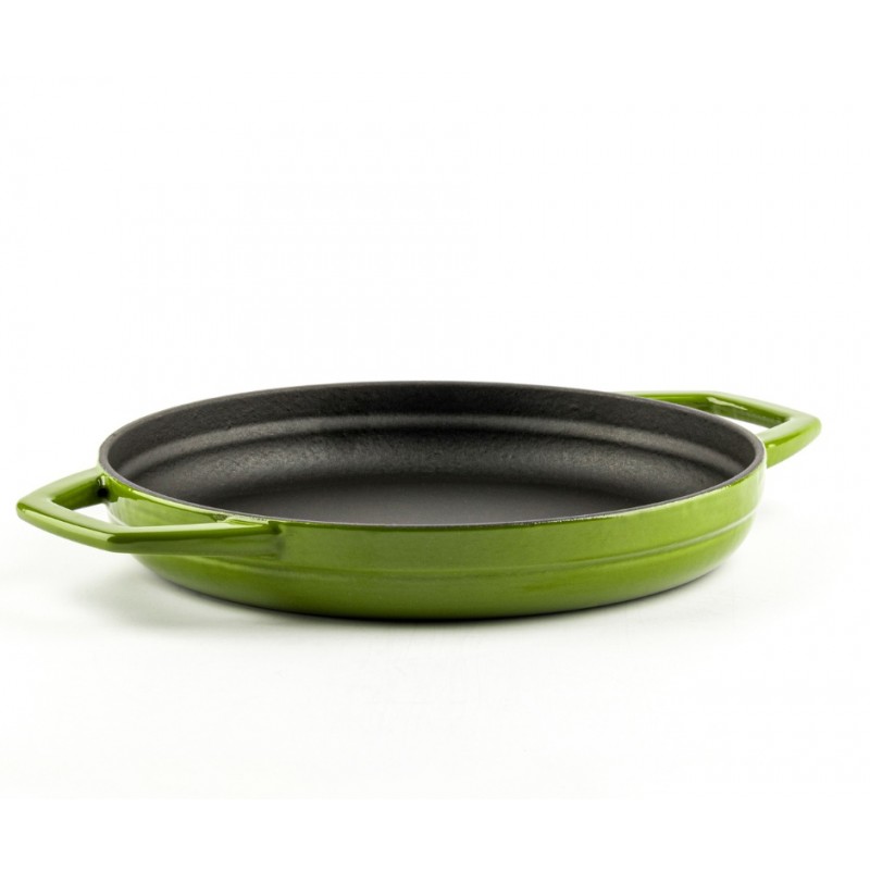 Emaljeret støbejernspande med to håndtag Hosse, Bamboo, Ф22cm | Flad støbejernspande | Støbejernspande |