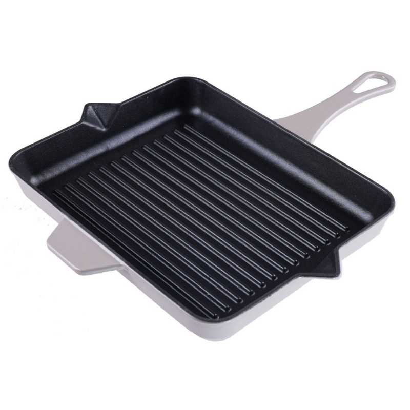 Emaljeret støbejernspande til grill Solagio, Ivory, 23x32cm - 