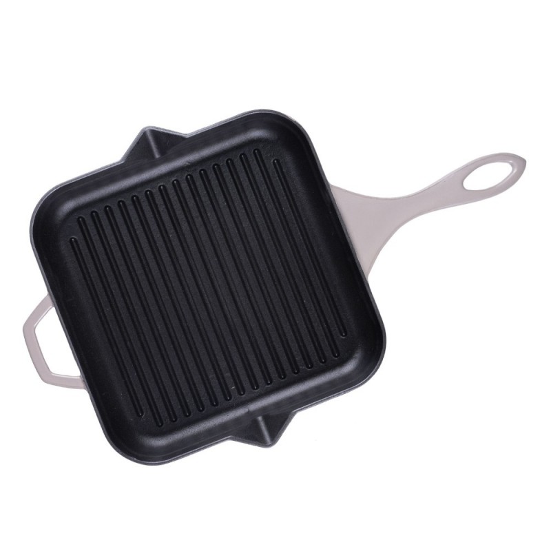 Emaljeret støbejernspande til grill Solagio, Ivory, 28x28cm - 