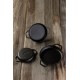 Emaljeret støbejernspande med to håndtag Hosse, Black Onyx, Ф19cm | Flad støbejernspande | Støbejernspande |
