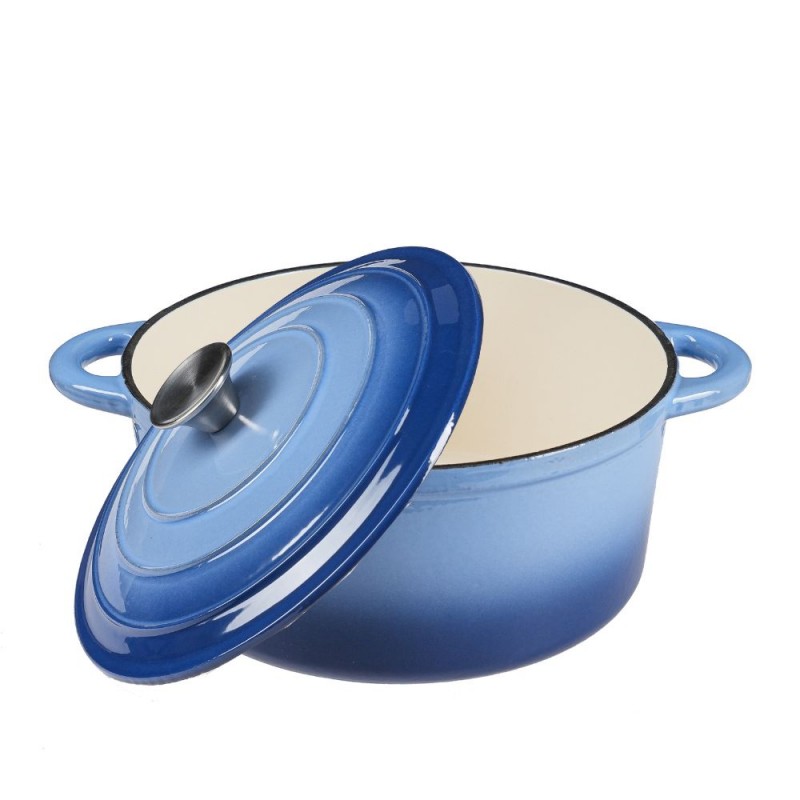 Emaljeret støbejernsgryde, Blå, Ф22 - Støbejernsgryde