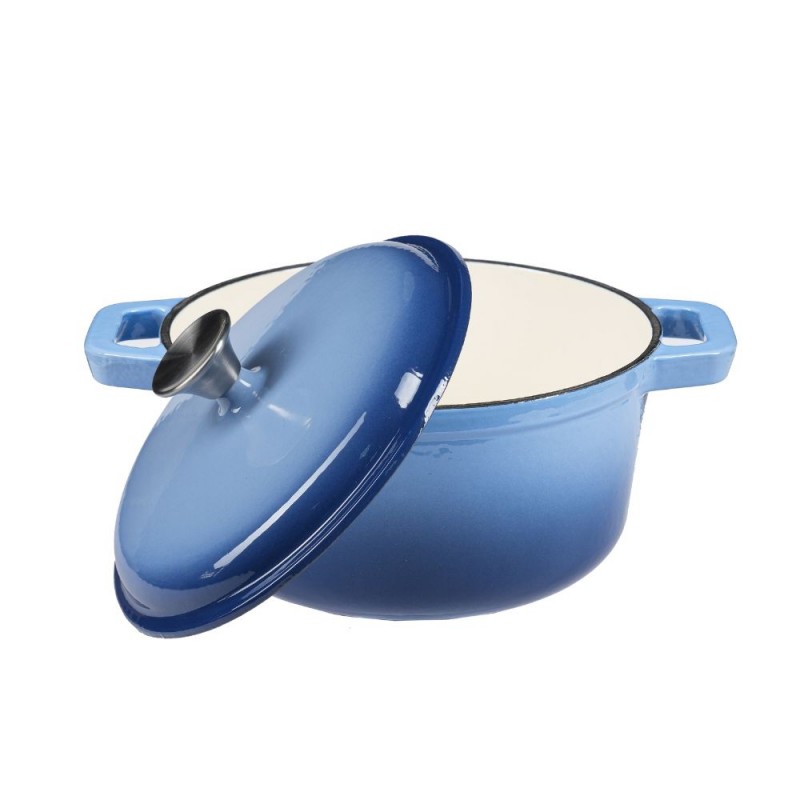 Emaljeret støbejernsgryde, Blå, Ф24 - Støbejernsgryde